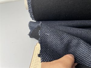 Uld flannel - skøn to tonet i denimblå og sort